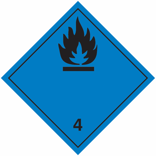 Entzündliche Gase bei der Berührung mit Wasser 4.3 - Kennzeichnung für den Transport gefährlicher Güter, GGBefG, ADR, ADN, IATA