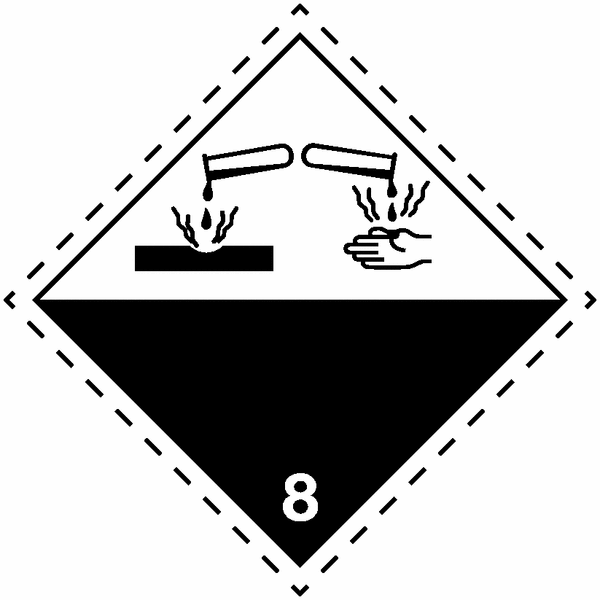 Ätzende Stoffe 8 - Kennzeichnung für den Transport gefährlicher Güter, GGBefG, ADR, ADN, IATA