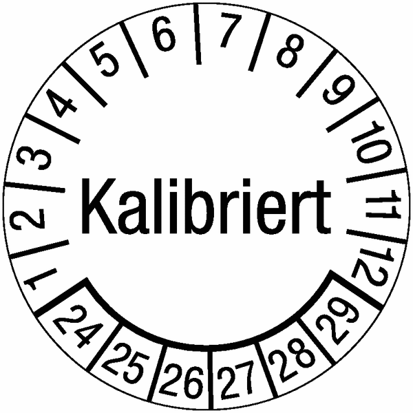 Prüfplaketten "Kalibriert", Weiß