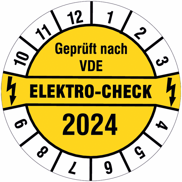Geprüft nach VDE/Elektro-Check/Jahreszahl 4-stellig - Prüfplaketten für die Elektrofachkraft