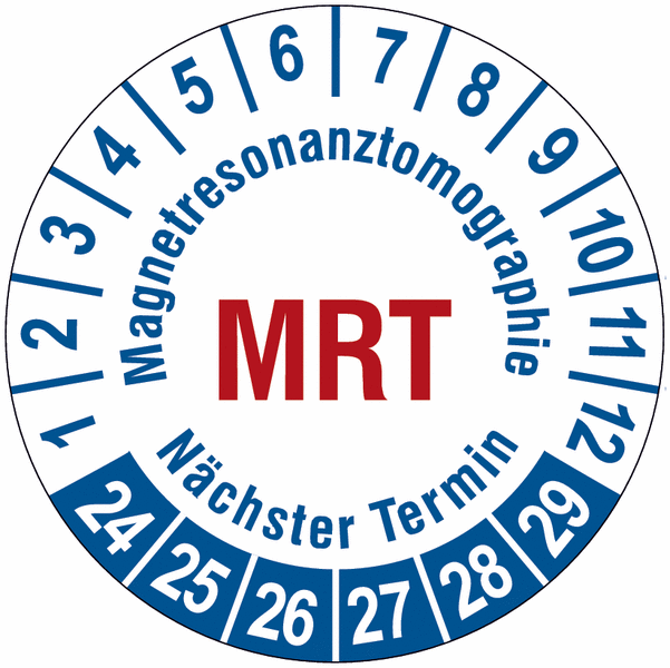 MRT - Prüfplaketten für Medizintechnik & Labor