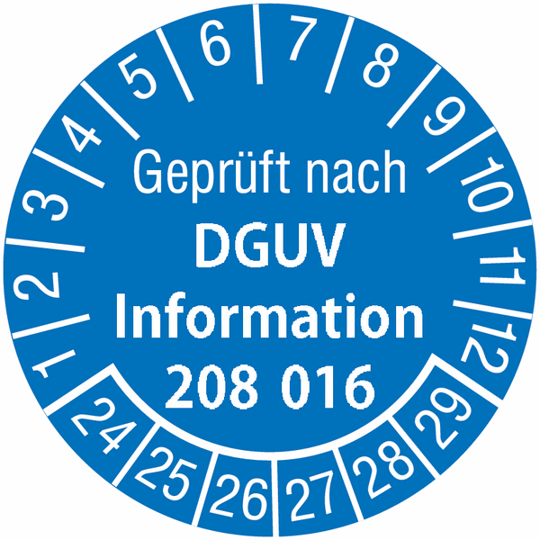 Leiter-Prüfplaketten "Geprüft nach DGUV Information 208-016", SETON-Jahresfarben