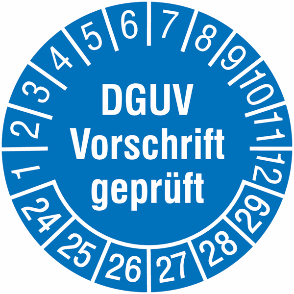 Prüfplaketten "DGUV Vorschrift geprüft", SETON-Jahresfarben