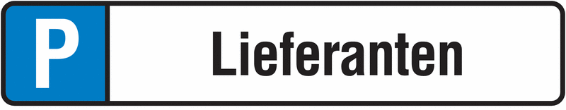 Parkplatz-Kennzeichen-Schilder "Lieferanten"