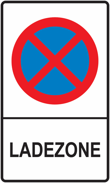 Parkverbotsschilder "Ladezone - Absolutes Haltverbot"