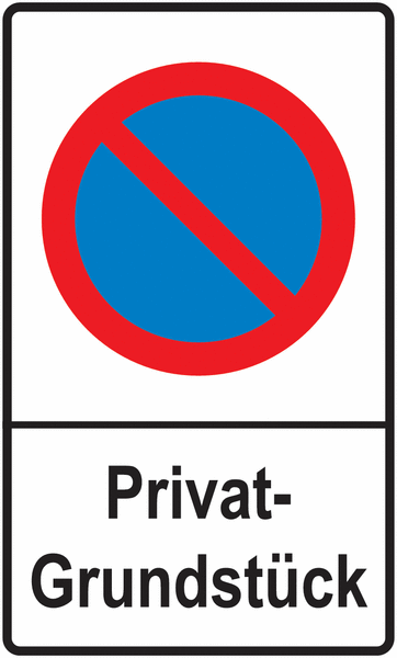 Parkverbotsschilder "Privatgrundstück - Eingeschränktes Haltverbot"