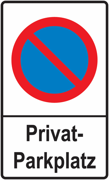 Parkverbotsschilder "Privatparkplatz - Eingeschränktes Haltverbot"