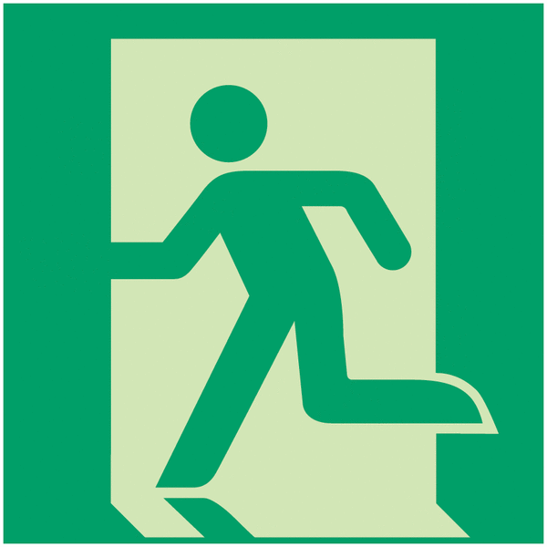 Rettungszeichen-Symbol-Schilder "Notausgang links" nach EN ISO 7010