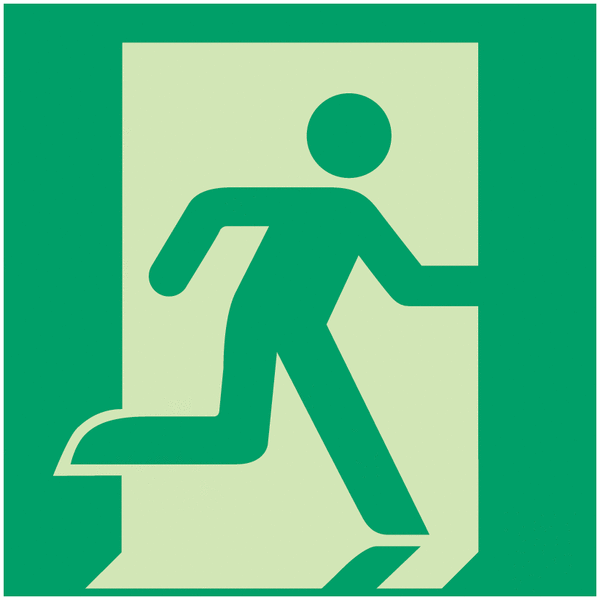 Rettungszeichen-Symbol-Schilder "Notausgang rechts" nach EN ISO 7010