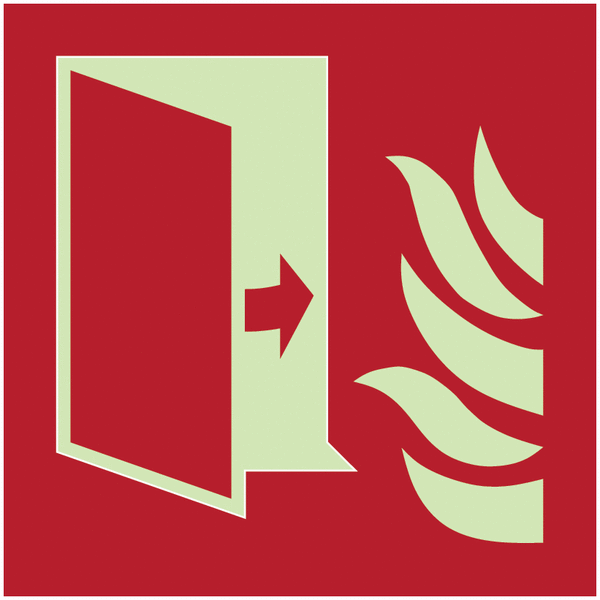 Brandschutztür - XTRA-GLO RE-Move Brandschutzschilder, klebend und wiederablösbar, EN ISO 7010