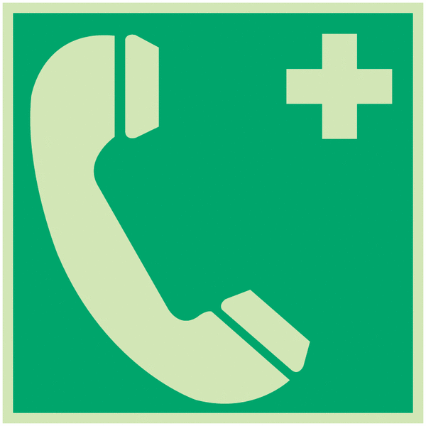 Rettungszeichen-Symbol-Schilder "Notruftelefon"