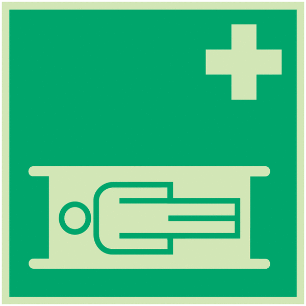 Rettungszeichen-Symbol-Schilder "Krankentrage"