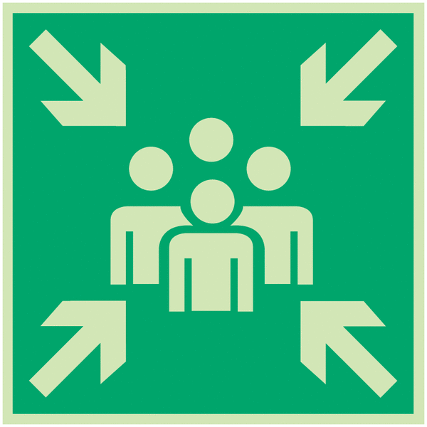 Rettungszeichen-Symbol-Schilder "Sammelpunkt"