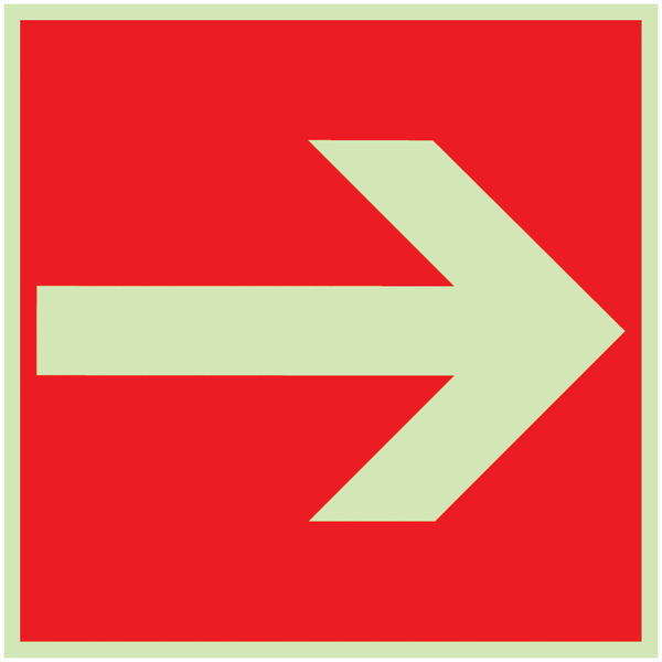 Brandschutzzeichen-Symbol-Schilder "Richtungsangabe - Richtungspfeil, gerade"