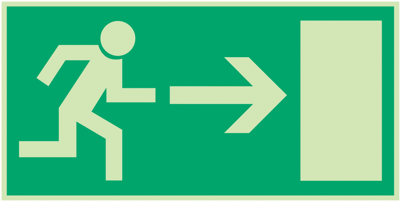 Rettungszeichen-Kombi-Schilder "Rettungsweg rechts"