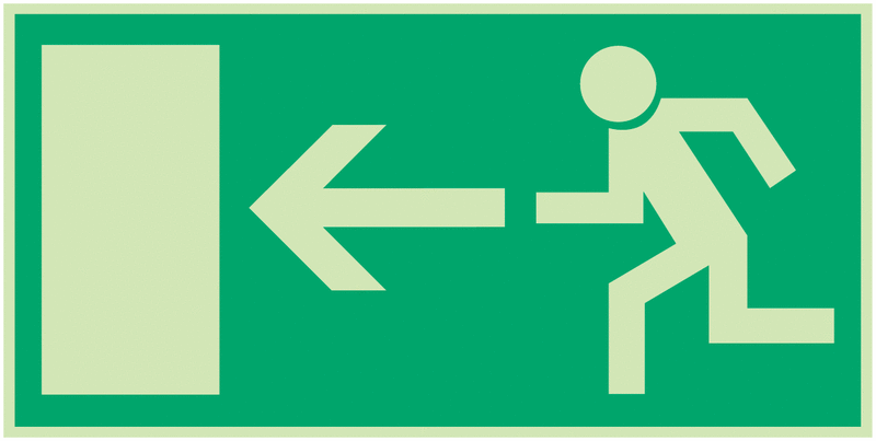 Rettungszeichen-Kombi-Schilder "Rettungsweg links"
