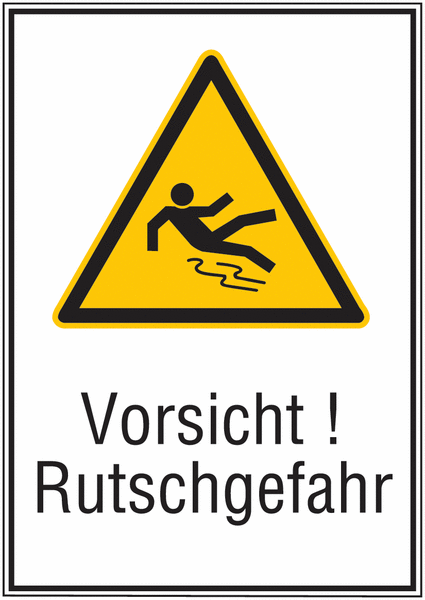 Warnung vor Rutschgefahr - Sicherheits-Fahnen- und Winkel-Kombi-Schilder