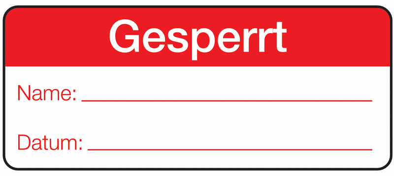 Gesperrt - Etiketten, rechteckig, beschriftbar