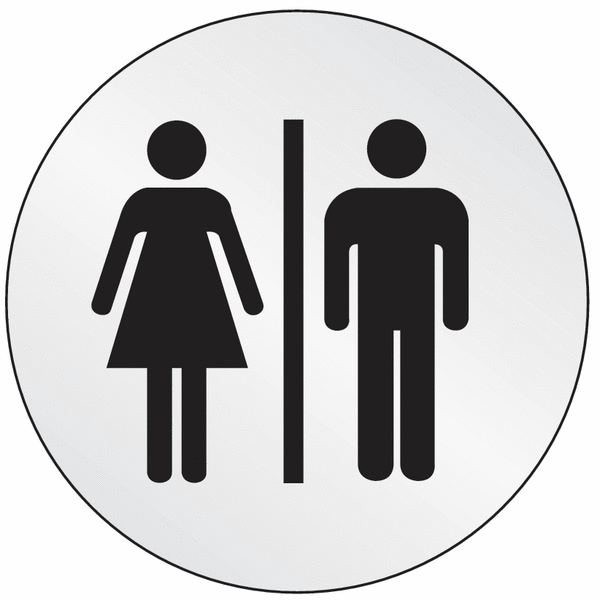 Edelstahl-Symbol-WC-Schilder "Toiletten"