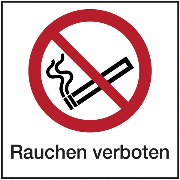 Rauchen verboten - Hinweisschilder Public, Symbole mit Text