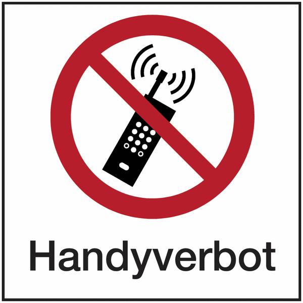 Handyverbot - Hinweisschilder Public, Symbole mit Text