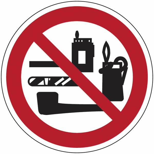 Mitnahme von Tabakwaren, Feuerzeug und Streichhölzern verboten - Verbotsschilder, praxiserprobt