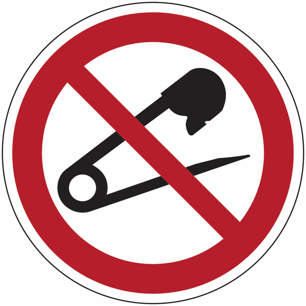Symbol-Verbotsschilder "Keine Nadeln einstecken"