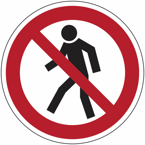 Symbol-Verbotsschilder "Für Fußgänger verboten"