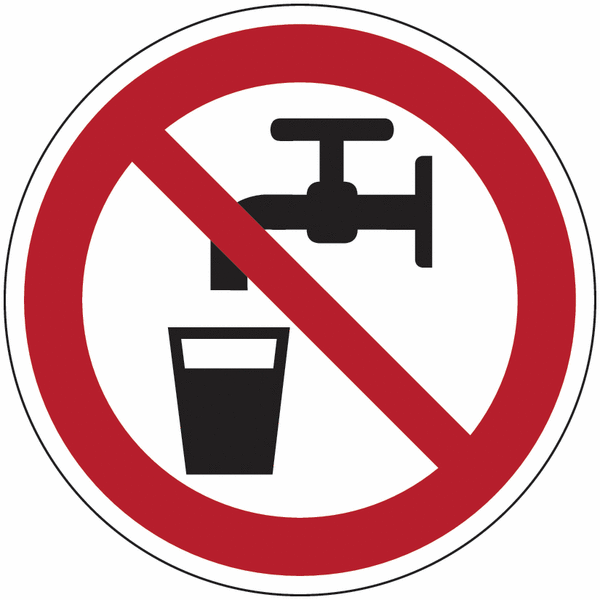 Symbol-Verbotsschilder "Kein Trinkwasser"