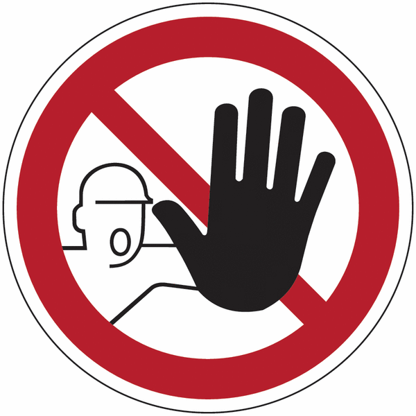 Symbol-Verbotsschilder "Zutritt für Unbefugte verboten"