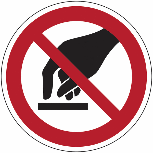 Symbol-Verbotsschilder "Berühren verboten"