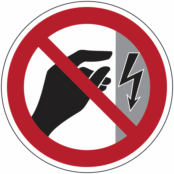 Symbol-Verbotsschilder "Nicht berühren - Gehäuse unter Spannung"