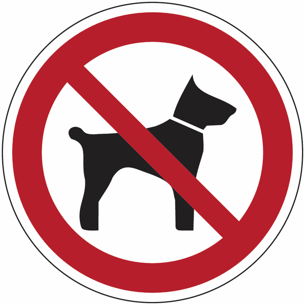 Symbol-Verbotsschilder "Mitführen von Tieren verboten"