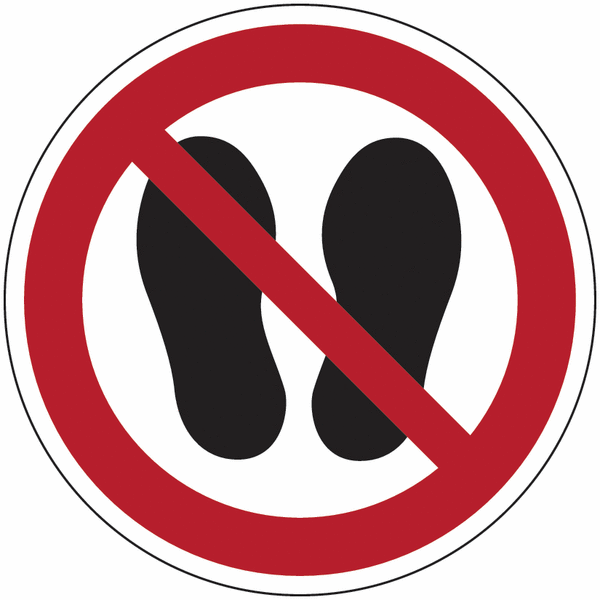 Symbol-Verbotsschilder "Betreten der Fläche verboten"