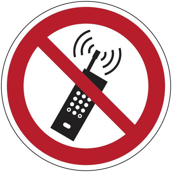 Symbol-Verbotsschilder "Mobilfunk verboten"