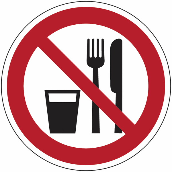 Symbol-Verbotsschilder "Essen und Trinken verboten"