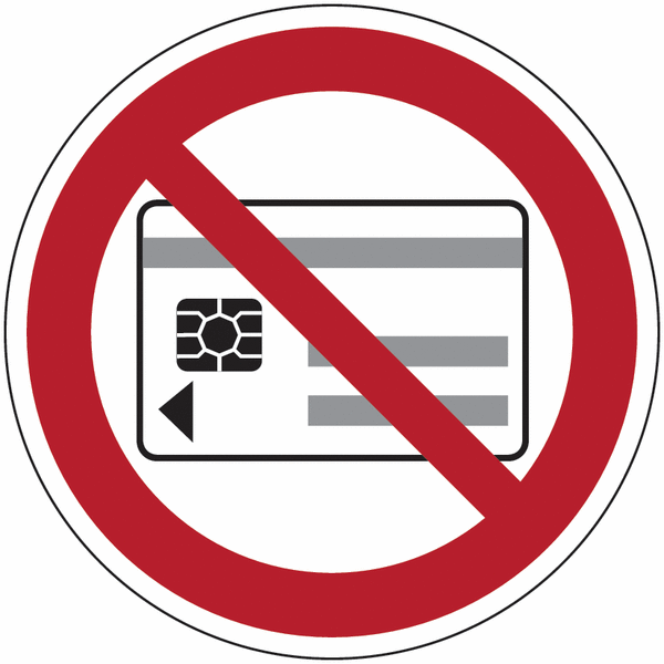 Symbol-Verbotsschilder "Mitführen von magnetischen oder elektronischen Datenträgern verboten"