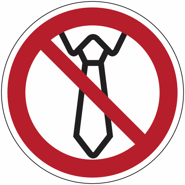 Symbol-Verbotsschilder "Bedienung mit Krawatte verboten"