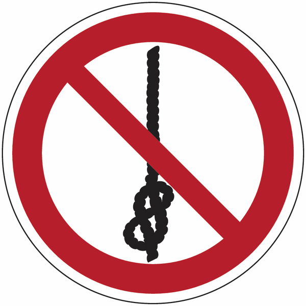 Symbol-Verbotsschilder "Knoten verboten"