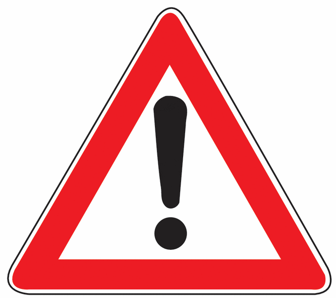 Gefahrstelle - Verkehrszeichen für Deutschland, StVO, DIN 67520