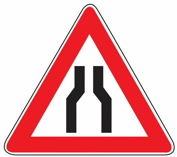 Fahrbahnverengung beidseitig - Verkehrszeichen für Österreich, StVO