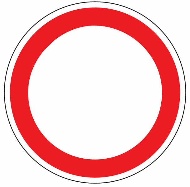 Verbot für Fahrzeuge aller Art - Verkehrszeichen, retroreflektierend