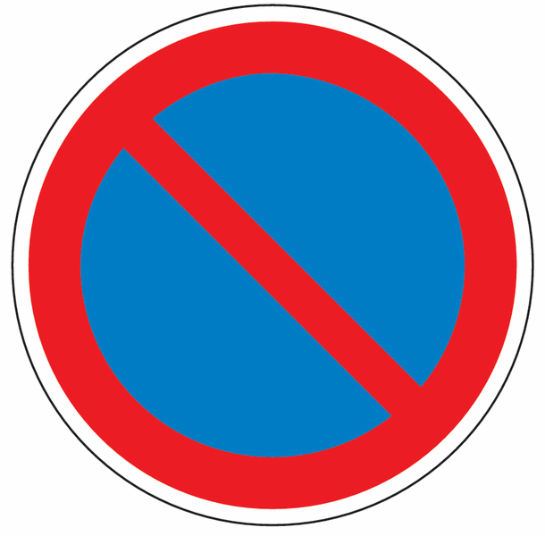 Eingeschränktes Haltverbot - Verkehrszeichen zur Bodenmarkierung, R10 nach DIN EN 16165
