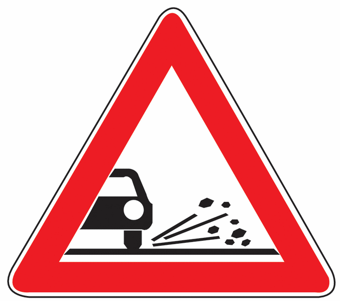 Splitt, Schotter - Verkehrszeichen für Deutschland, StVO, DIN 67520