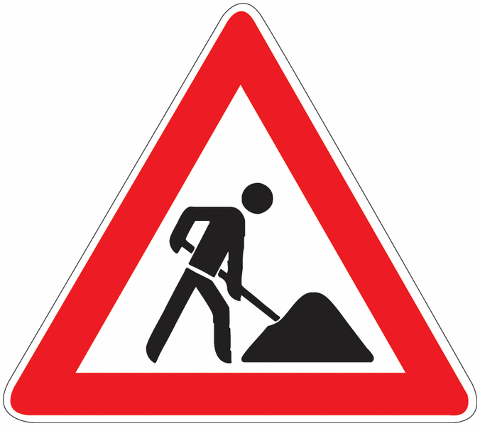 Baustelle – Verkehrszeichen für ECO Leitpfosten-Schilderhalter