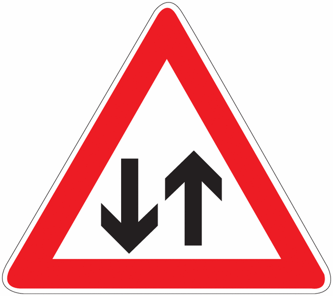 Gegenverkehr - Verkehrszeichen für Deutschland, Kunststoff und Aluminium
