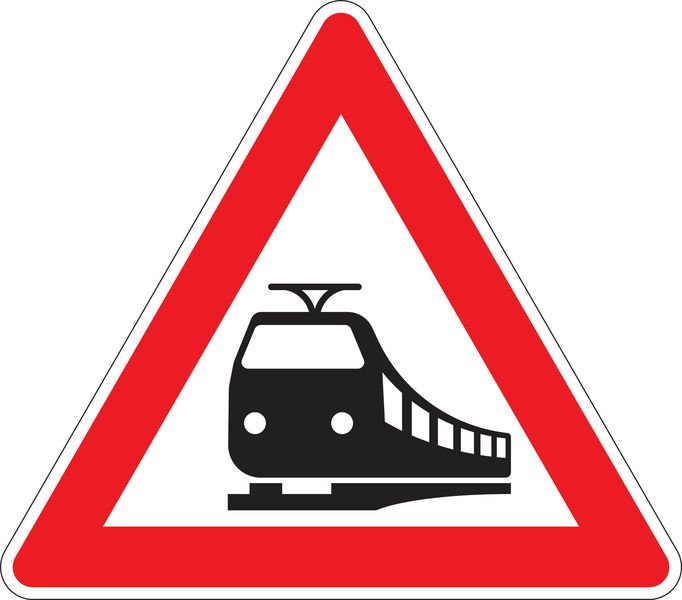 Unbeschrankter Bahnübergang - Verkehrszeichen für Deutschland, StVO, DIN 67520