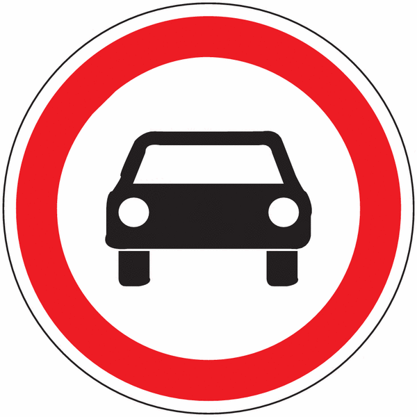 Verbot für KFZ – Verkehrszeichen für ECO Leitpfosten-Schilderhalter