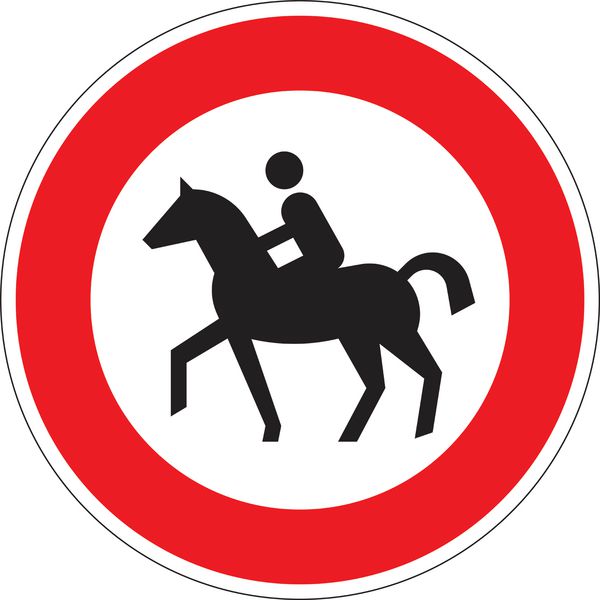 Verbot für Reiter - Verkehrszeichen für Deutschland, StVO, DIN 67520