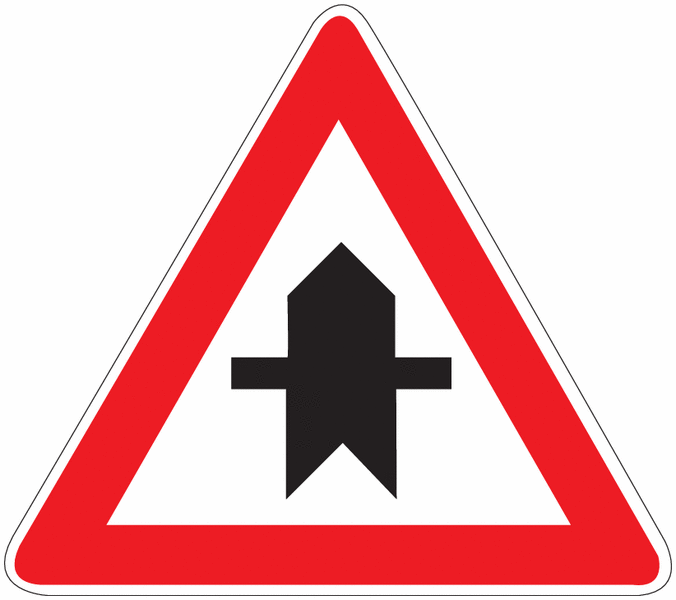 Vorfahrt an der nächsten Kreuzung - Verkehrszeichen für Deutschland, StVO, DIN 67520